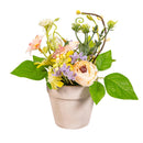 Hop into Spring Faux Floral Table Decor, Spring Florals, 7", Asst of 3, Wooden Crate