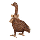 Hop Into Spring Faux Floral Table Decor, Rattan Goose with Burlap Bow, 24.5"