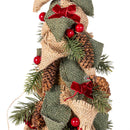Holly Homestead Faux Floral Table Decor, Burlap Bow Tabletop Tree, 16"H