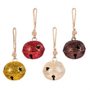 Feels Like the Holidays Metal Jingle Bell with Crushed Glass, Asst of 4
