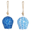Seaside Retreat Garden Bell, Metal Printed Bell, 6", Asst of 2