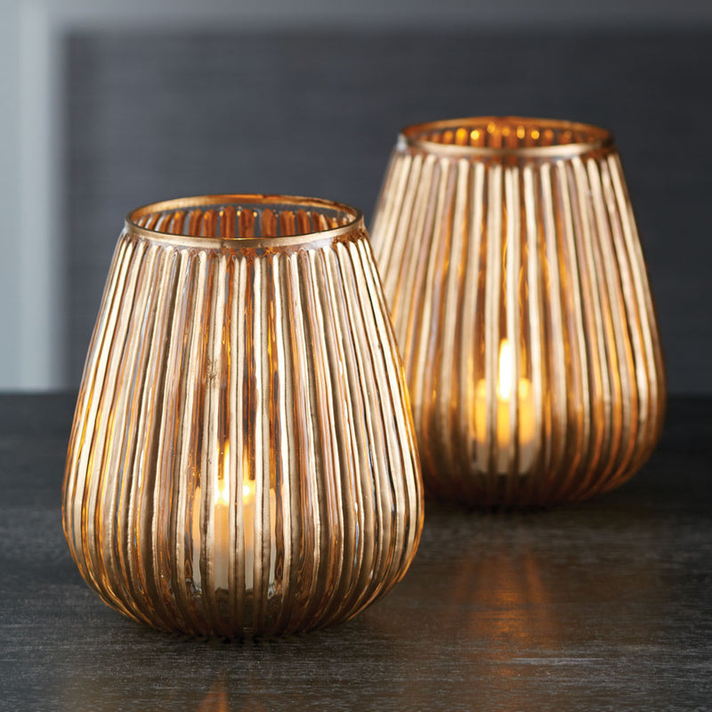 NAPA Home & Garden, RIBBED GLASS LUMINARY 6",GC203