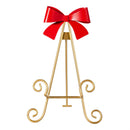 Feels Like the Holidays Hardware, Metal, Easel with Bow, Golden and Red, Asst of 2