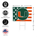 Miami Hurricanes Stars & Stripes Yard Sign
