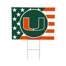 Miami Hurricanes Stars & Stripes Yard Sign