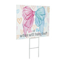 Yard Sign, Pink Blue Bow Gender Reveal