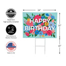 This Calls For Cake Yard Sign with H-Stake, "Happy Birthday", 24"x18"