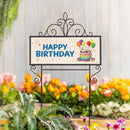 Happy Birthday Party Cake PVC Horizontal Yard Sign, 20"Wx 8"H