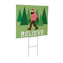 High Country Bigfoot Christmas Yard Sign,"Believe", 24"x18"