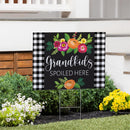 Heart Of the Home Grandmother Yard Sign with H-Stake,"Grandkids Spoiled Here", 24"x18"