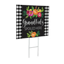 Heart Of the Home Grandmother Yard Sign with H-Stake,"Grandkids Spoiled Here", 24"x18"