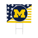 Michigan Wolverines Stars & Stripes Yard Sign