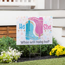 Yard Sign, Pink Blue Boots Gender Reveal