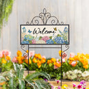 Hydrangea & Butterfly PVC Horizontal Yard Sign, 20"Wx 8"H