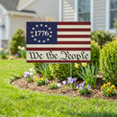 Red White & Bloom Yard Sign with H-Stake, We The People, 24"x18"