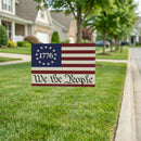 Red White & Bloom Yard Sign with H-Stake, We The People, 24"x18"