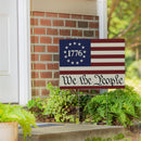 Red White & Bloom Yard Sign with H-Stake, We The People, 24"x18"