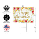This Calls For Cake Yard Sign with H-Stake, "Happy Anniversary", 24"x18"
