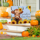 Harvest Blossom Highland Cow and Sunflowers Yard Sign, 24"x18"