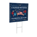 Red White & Bloom Yard Sign with H-Stake, United States, 24"x18"