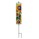 Stained Glass Sunflower Stalk PVC Vertical Yard Sign, 8"Wx30"H