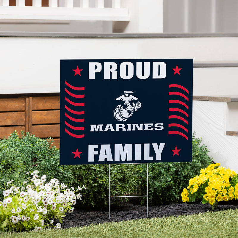 US Marine Proud Family Corps Yard Sign