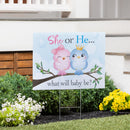 Yard Sign, Pink Blue Birds Gender Reveal