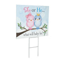 Yard Sign, Pink Blue Birds Gender Reveal