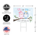 Yard Sign, Pink Blue Birds Gender Reveal