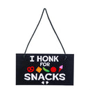 Giddy the Goose Hanging Sign, I Honk for Snacks