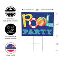 Palm Beach Yard Sign, "Pool Party", 24"x18"