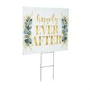 This Calls For Cake Wedding Yard Sign, "Happily Ever After", 24"x18"