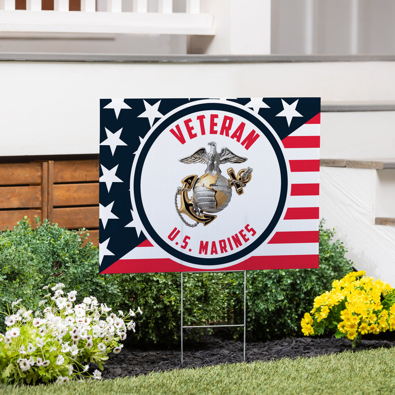 US Marine Corps Veteran Yard Sign