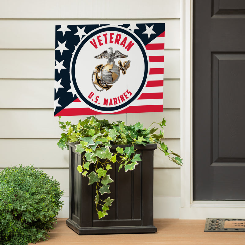 US Marine Corps Veteran Yard Sign
