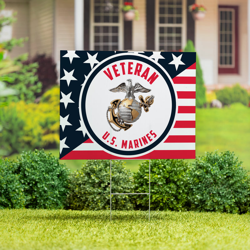 US Marine Corps Veteran Yard Sign