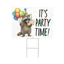 This Calls For Cake Yard Sign with H-Stake, "Its Party Time!", 24"x18"