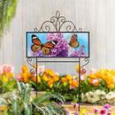 Lilac & Butterfly PVC Horizontal Yard Sign, 20"Wx 8"H
