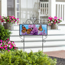 Lilac & Butterfly PVC Horizontal Yard Sign, 20"Wx 8"H