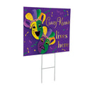 Mardi Gras Yard Sign,"Crazy Krewe Lives Here", 24"x18"