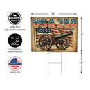 Red White & Bloom Yard Sign with H-Stake, USA 250, 24"x18"