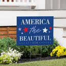 American Classic Stars & Stripes Yard Sign, "America The Beautiful", 24"x18"
