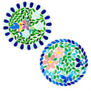 Cottage Garden Stepping Stone, Mosaic Floral, Glow in Dark, 2 Asst., 8"D