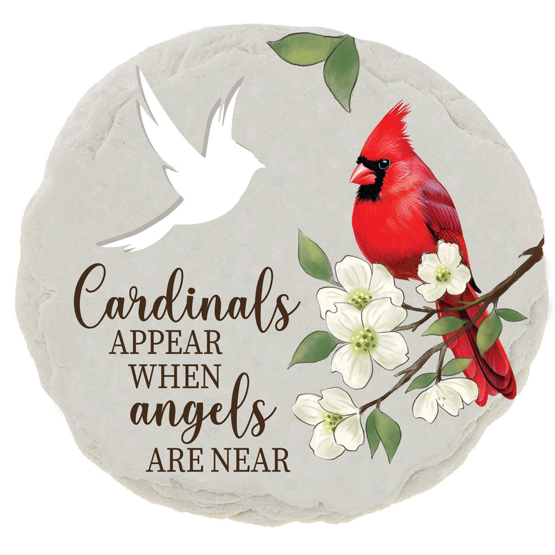 Memorial Garden Stone, Cut Out Round Cardinal