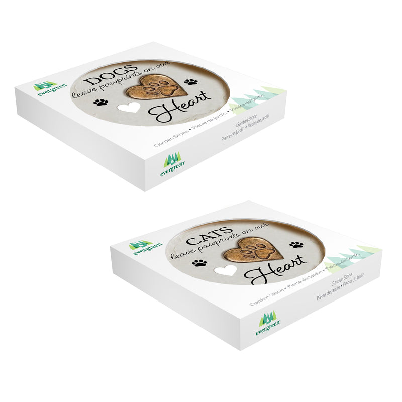 Memorial Garden Stone, Pawprints On Our Hears, Asst of 2