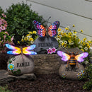 Cottage Garden Stone, Resin Garden Bug with Animated Wings, Solar, 6.5", Asst of 3