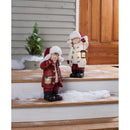 Evergreen Statuary,Children with Solar Lanterns Figurines, Set of 2,10.75x7x19.75 Inches