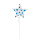 Red, White, & Bloom Garden Stake, Patriotic Star Plant Pick, Set of 48 in Bucket Display