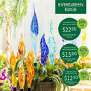 Edge Program Garden Stake Art Glass Garden Stake with Display, S 24"H M 30"H L 36"H