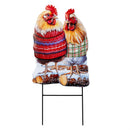 Holly Homestead Garden Stake, Metal Christmas Hens Garden Stake 23"H,12pcs CDU