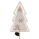 Pearl and Pine Garden Stake, Metal and Glass Christmas Garden Solar Stake, 36"H,2 Asst